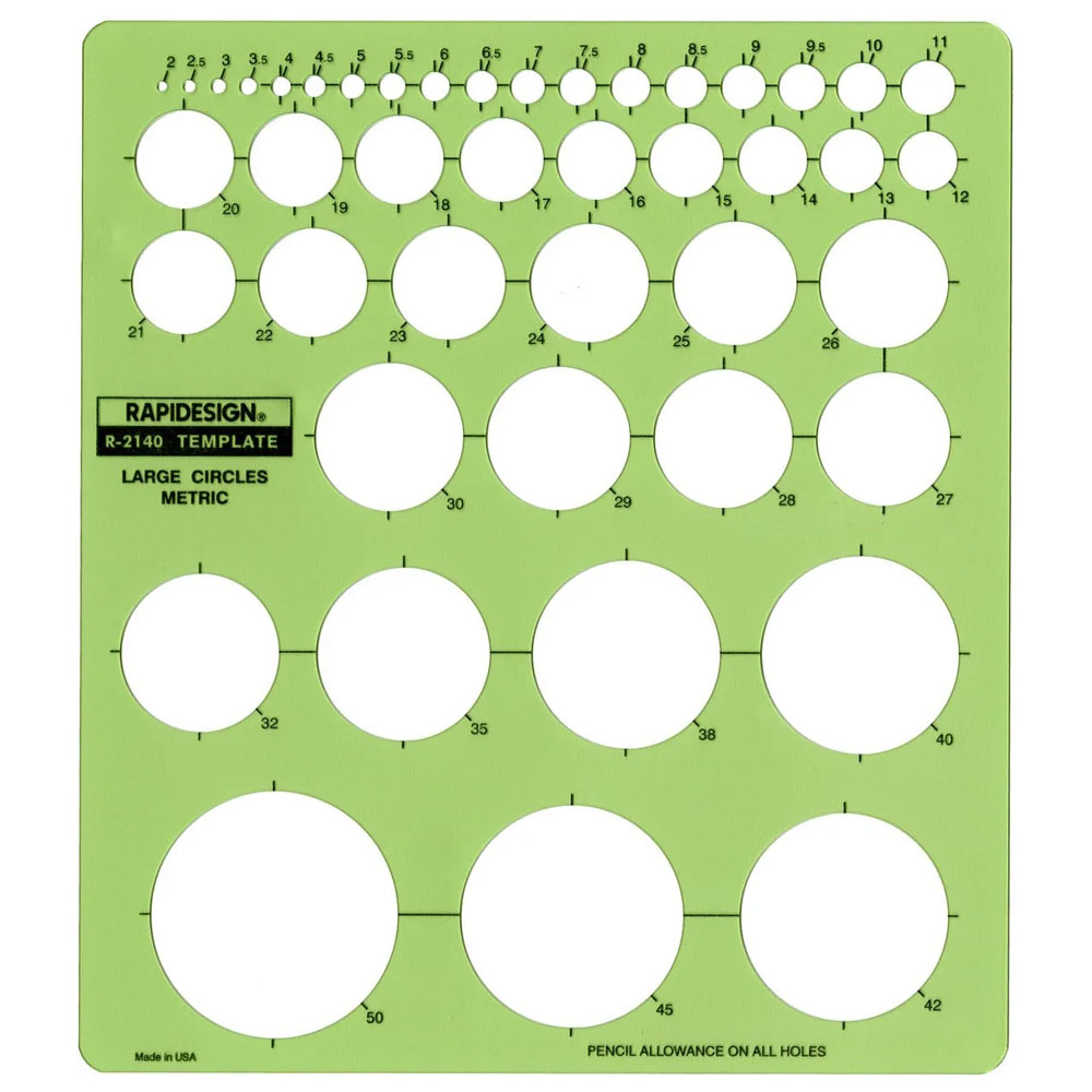 Rapidesign Metric Large Circle Template R-2140