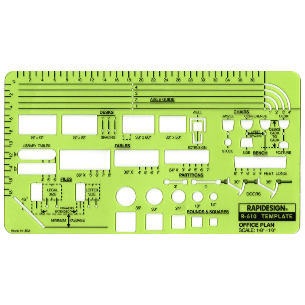 Rapidesign Office Plan Template 1/8" Scale