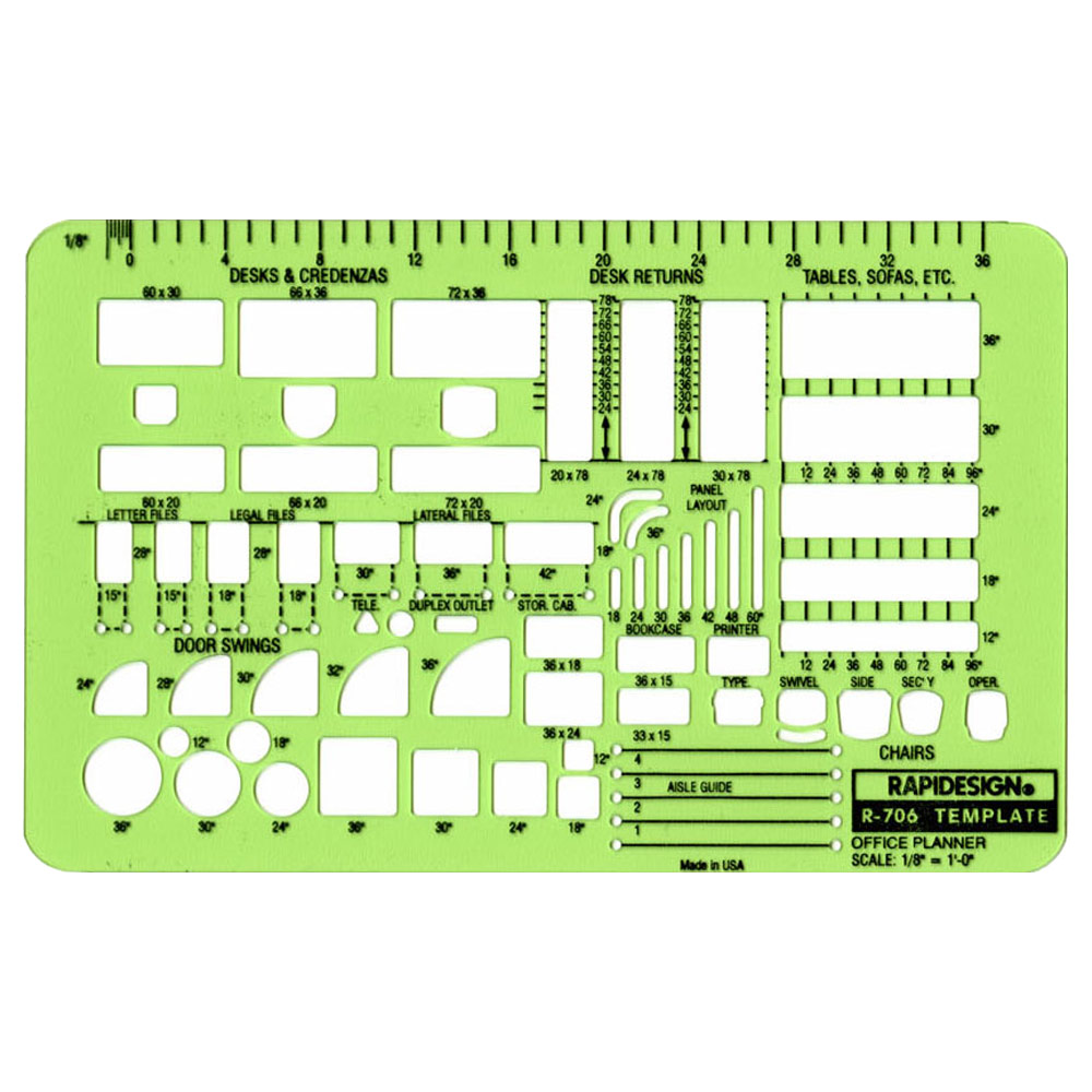 Rapidesign Office Planner Template 1/8" Scale