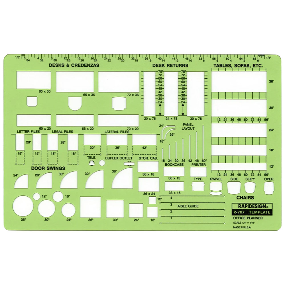 Rapidesign Office Planner Template 1/4" Scale