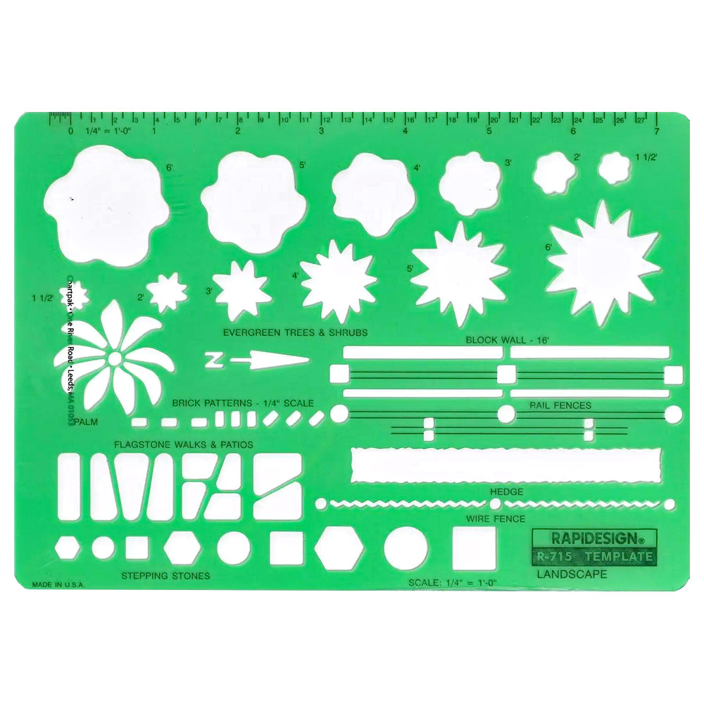 Rapidesign Landscaping Template 1/4" Scale