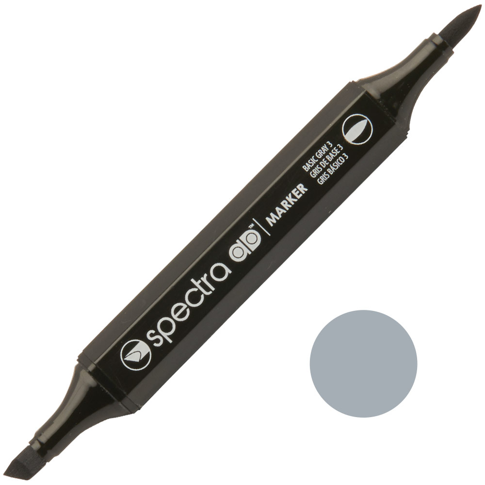 Chartpak Spectra AD Twin Tip Alcohol Marker Basic Gray 3