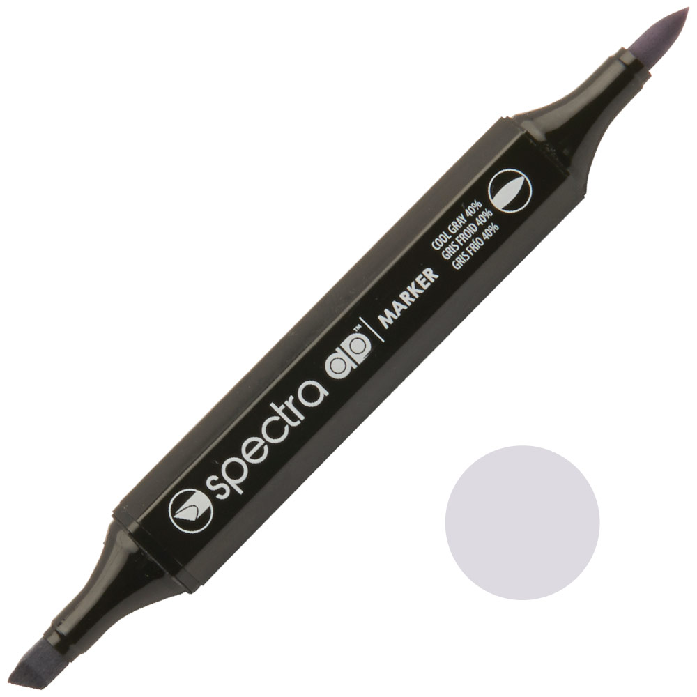 Chartpak Spectra AD Twin Tip Alcohol Marker Cool Gray 40%