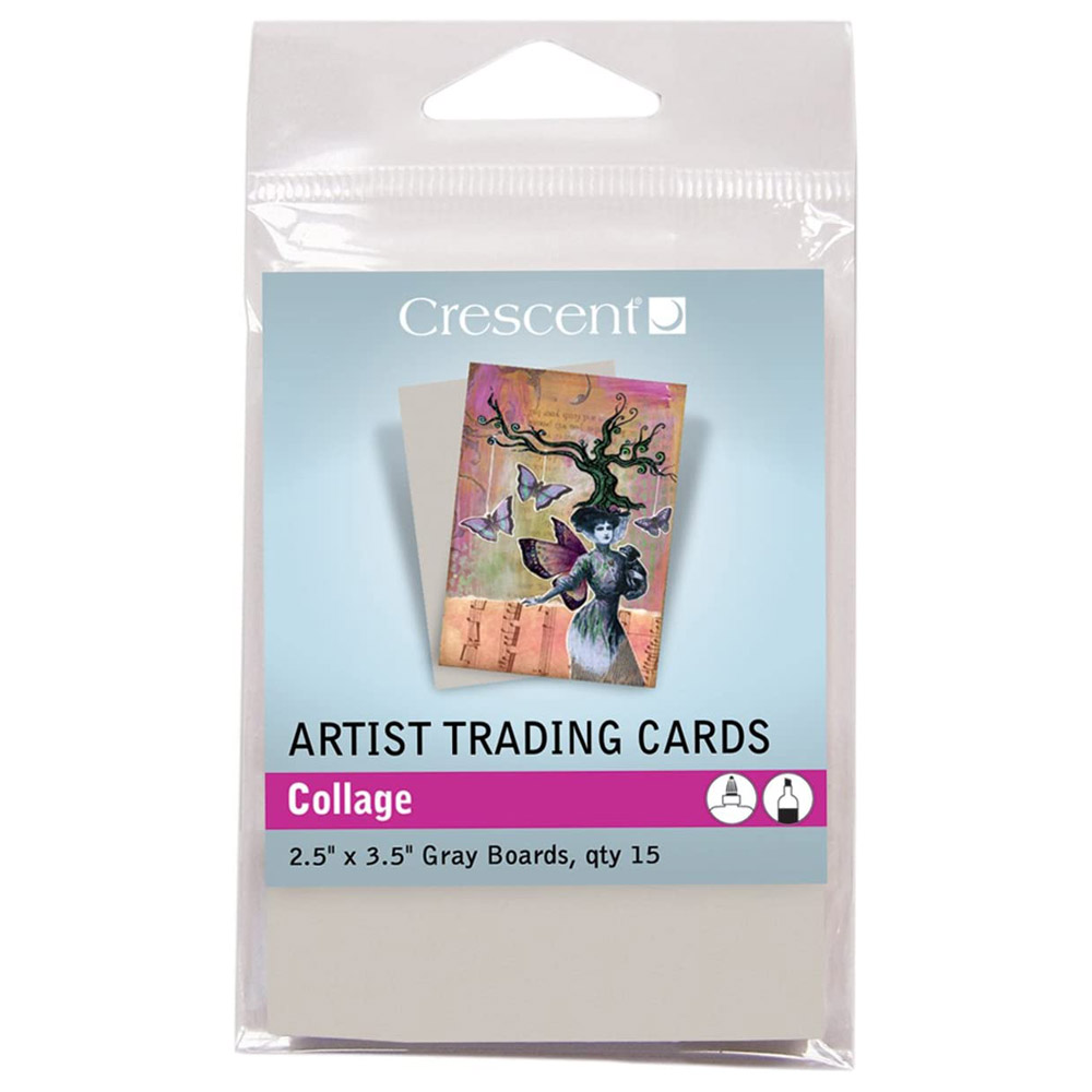 Crescent Artist Trading Cards Collage Boards 15 Pack 2.5"x3.5" Gray