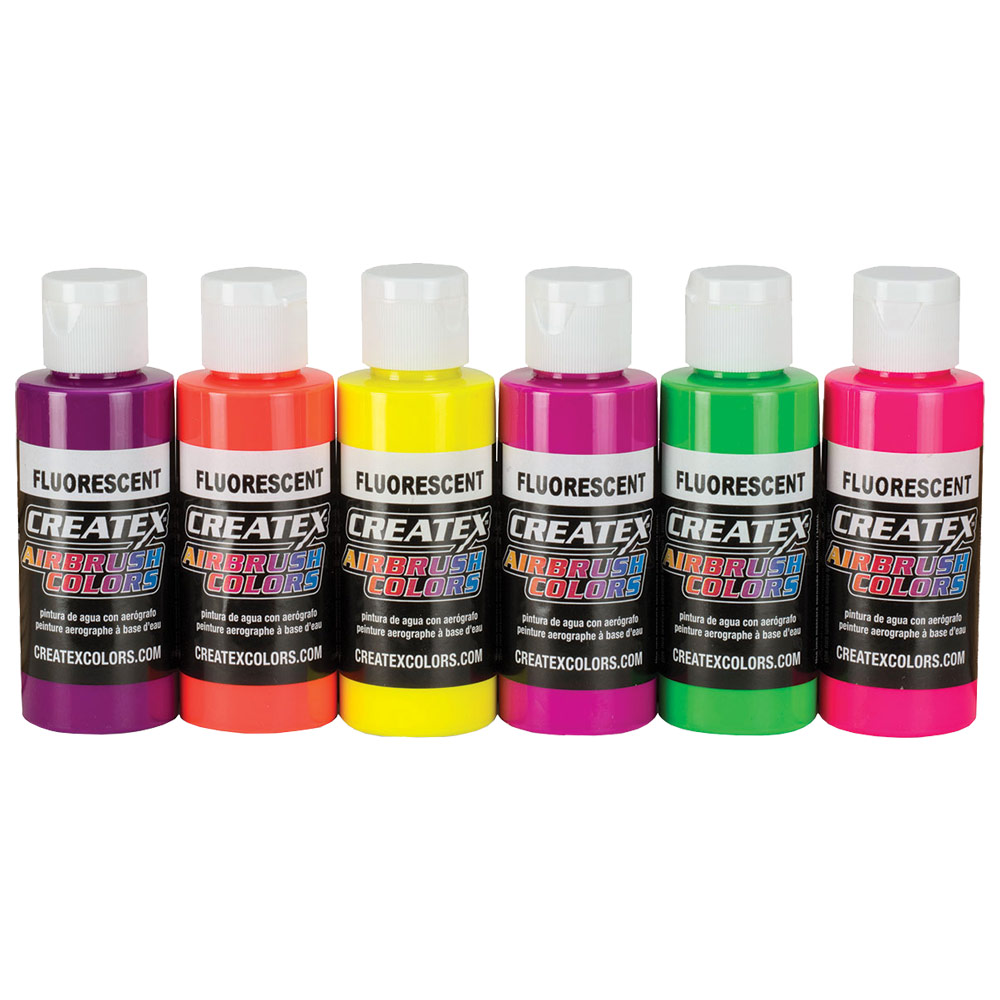 Createx Airbrush Colors 2oz x 6 Set Fluorescent