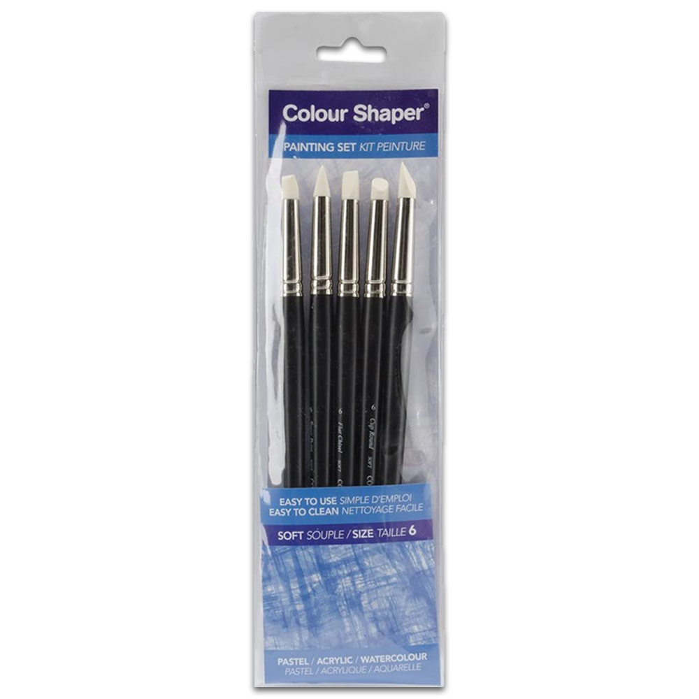 Color Shaper Soft Tip Painting Tool Wallet Set of 5, No. 6