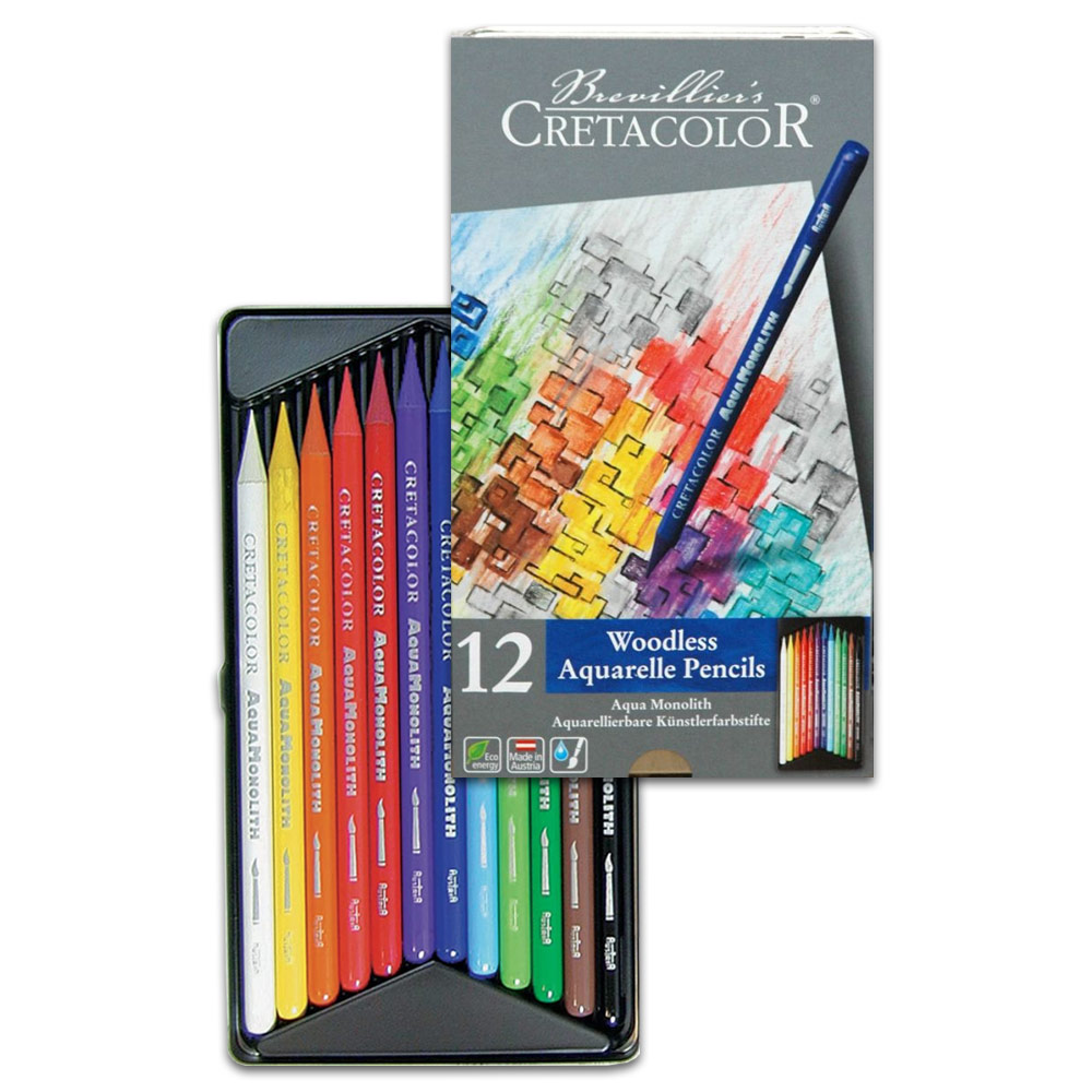 Cretacolor Aqua Monolith Water-Soluble Color Pencil 12 Set