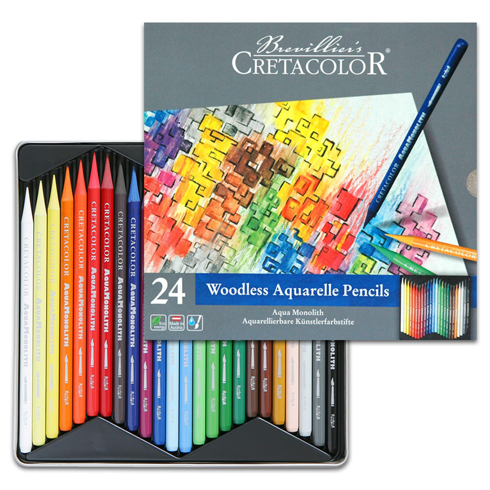 Cretacolor Aqua Monolith Water-Soluble Color Pencil 24 Set