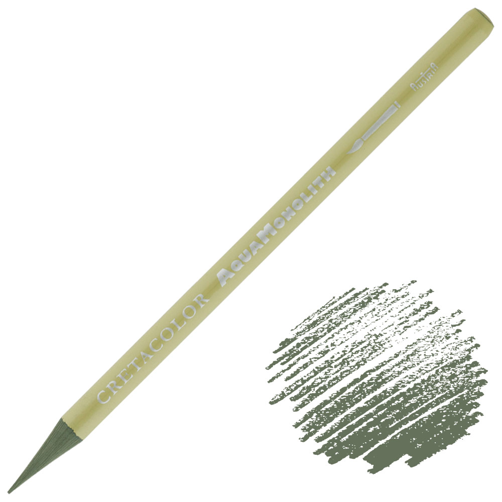Cretacolor Aqua Monolith Water-Soluble Color Pencil Umber Green Light