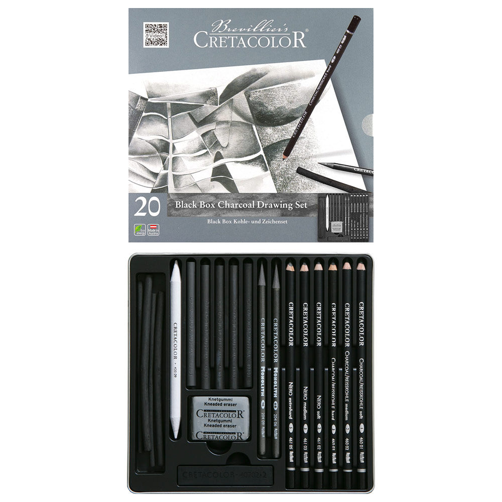 Cretacolor Black Box Drawing Tin 20-Piece Set