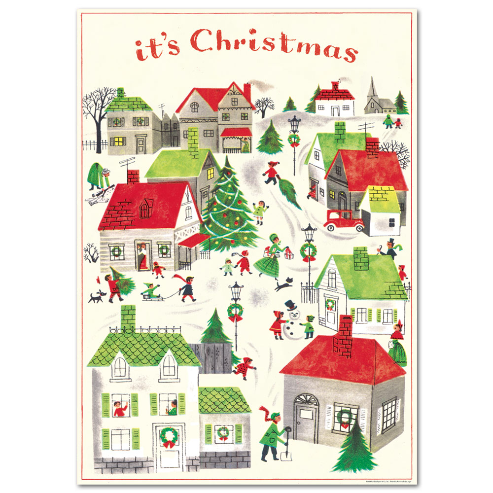 Cavallini Vintage Holiday Poster Paper 20"x28" It's Christmas