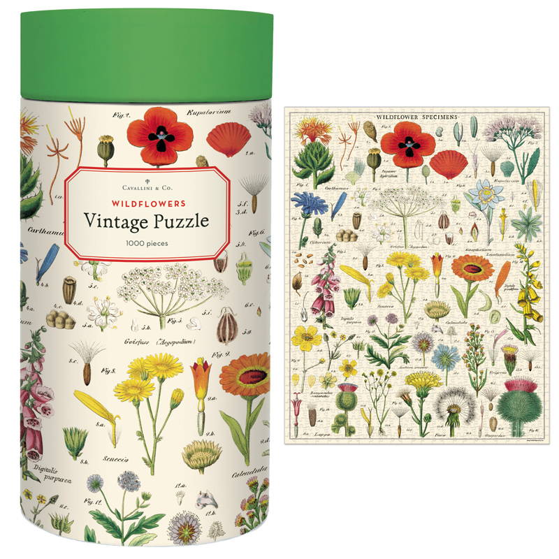 Cavallini Vintage Puzzle 1000 Piece Wildflowers