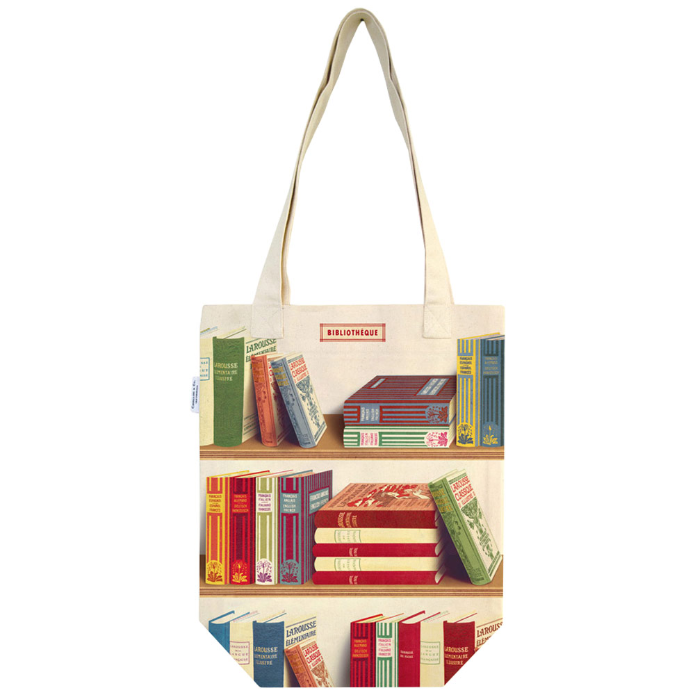 Cavallini Vintage Tote Bag Library Books