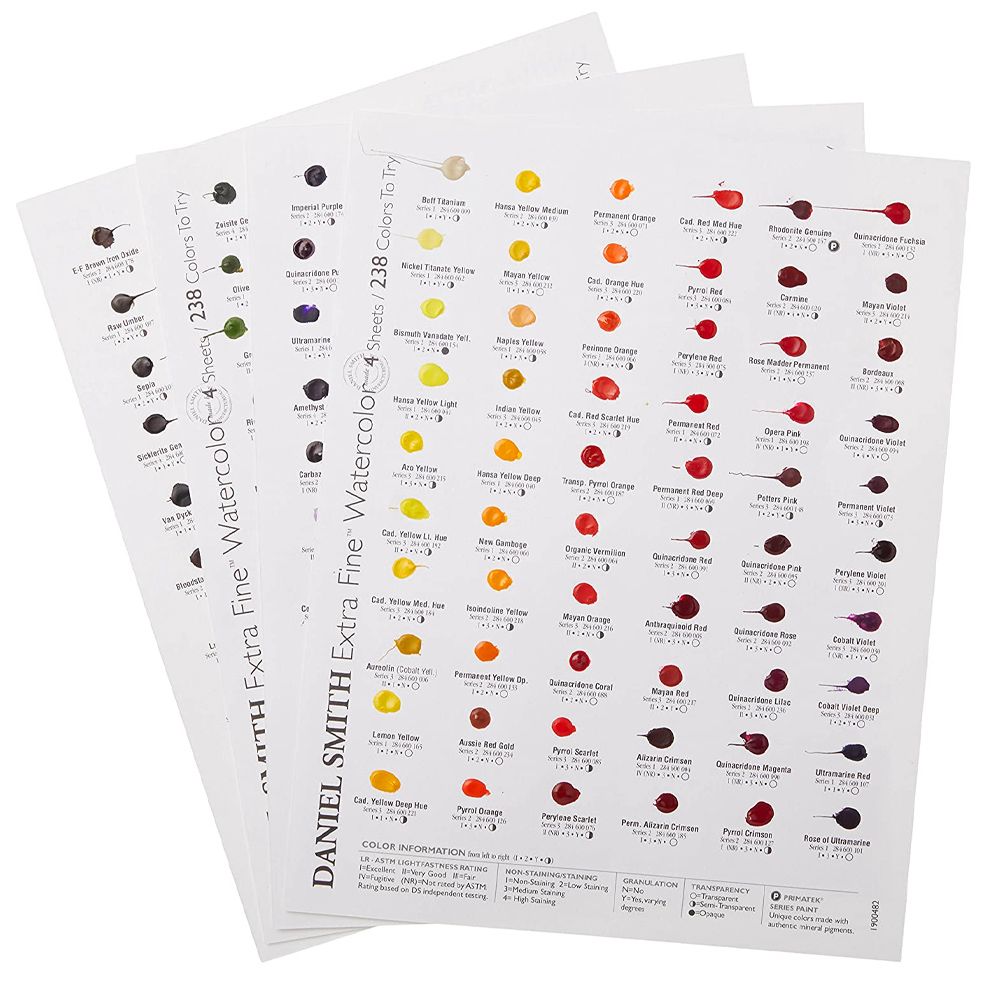 Daniel Smith Extra Fine Watercolor Dot Card 238 Set Colors to Try