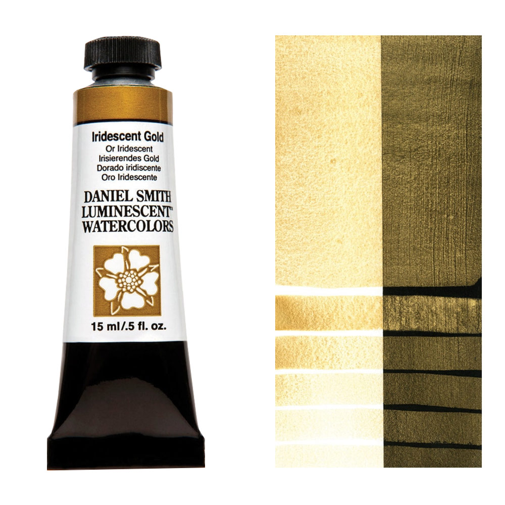DANIEL SMITH Extra Fine Watercolor Paint, 15ml Tube, Iridescent Gold , ,  284640017, 0.5 Fl Oz (Pack of 1)