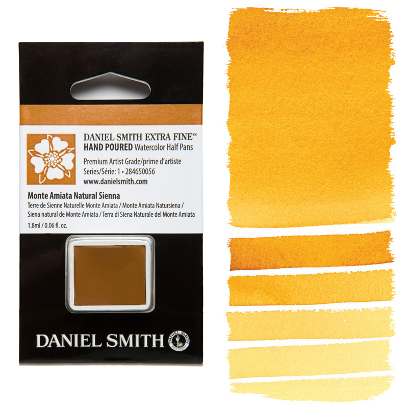Daniel Smith Extra Fine Watercolor Half Pan Monte Amiata Natural Sienna