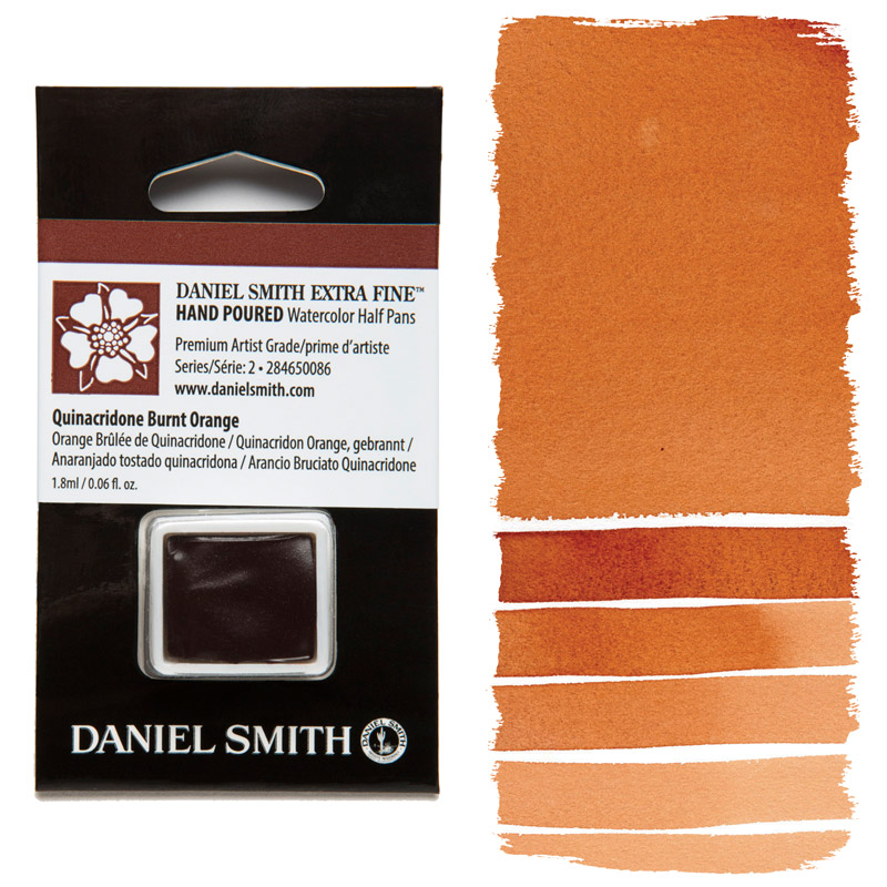 Daniel Smith Extra Fine Watercolor Half Pan Quinacridone Burnt Orange