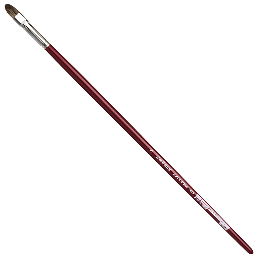 Da Vinci Black Sable Oil Brush Series 1845 Filbert #8