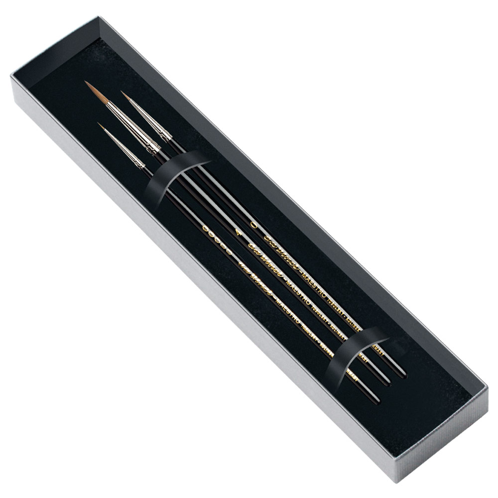 Da Vinci MAESTRO Tobolsky-Kolinsky Watercolor Brush Series 10 Giftbox 3 Set