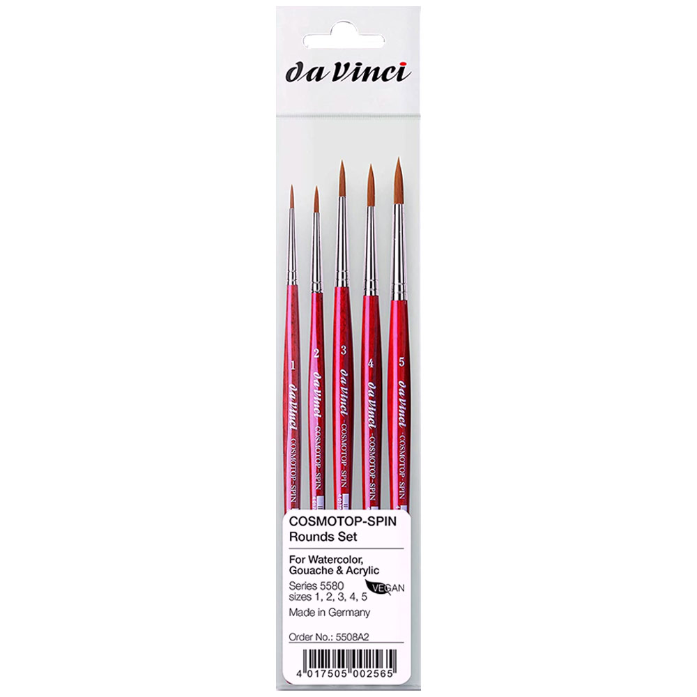 Da Vinci COSMOTOP-SPIN Watercolor Brush Series 5580 5 Set Rounds