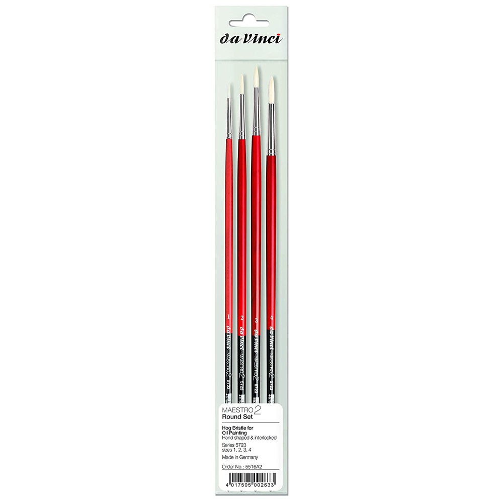 Da Vinci Maestro2 Chungking Medium Bristle Brush Series 5723 4 Set Round