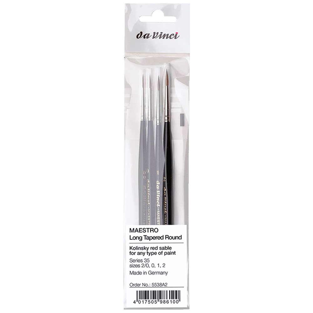 Da Vinci MAESTRO Kolinsky Watercolor Brush Series 35 4 Set Long Round