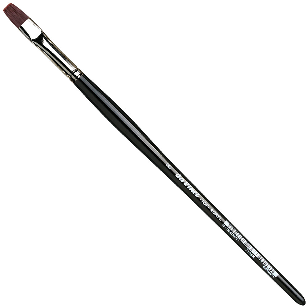 Da Vinci TOP-ACRYL Red-Brown Synthetic Short Brush Series 7185K Bright #8