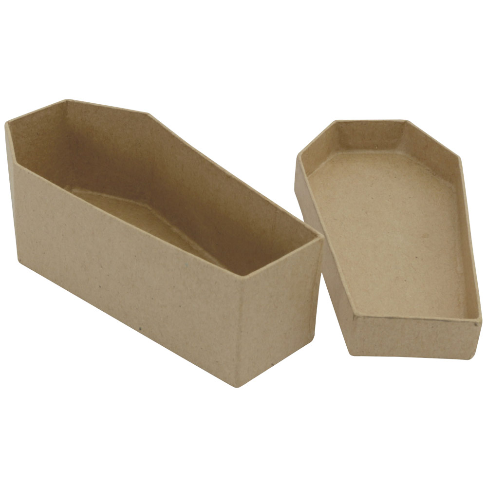 PAPER MACHE COFFIN BOX