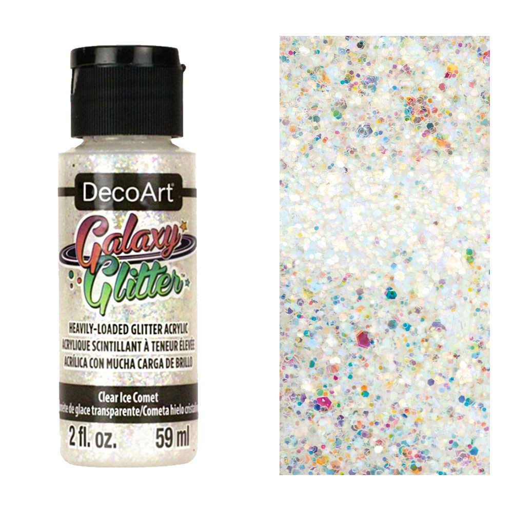 Decoart Galaxy Glitter Acrylic Paint 2oz Ice Comet - Clear