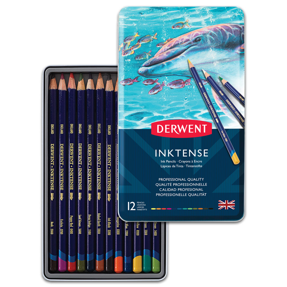 Derwent Inktense Water-Soluble Ink Pencil 12 Set