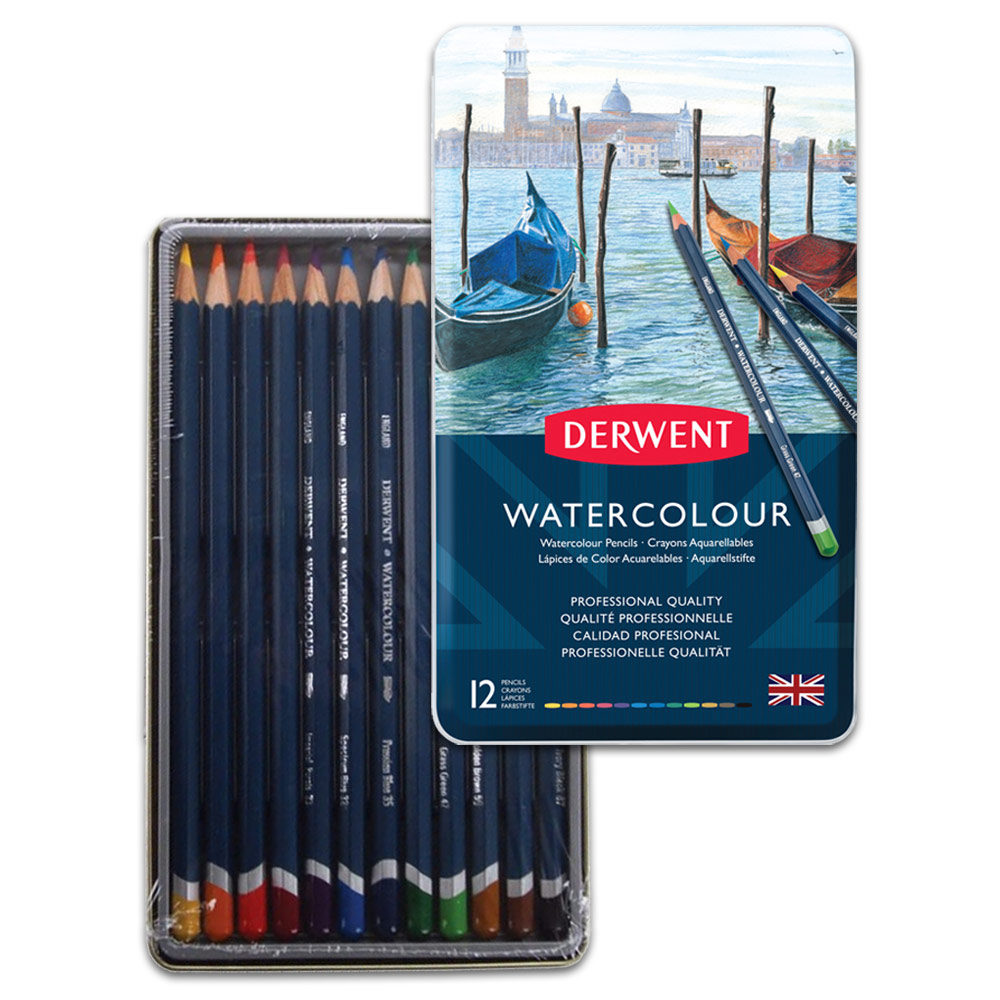 Derwent Watercolor Pencils 12 Colors Set