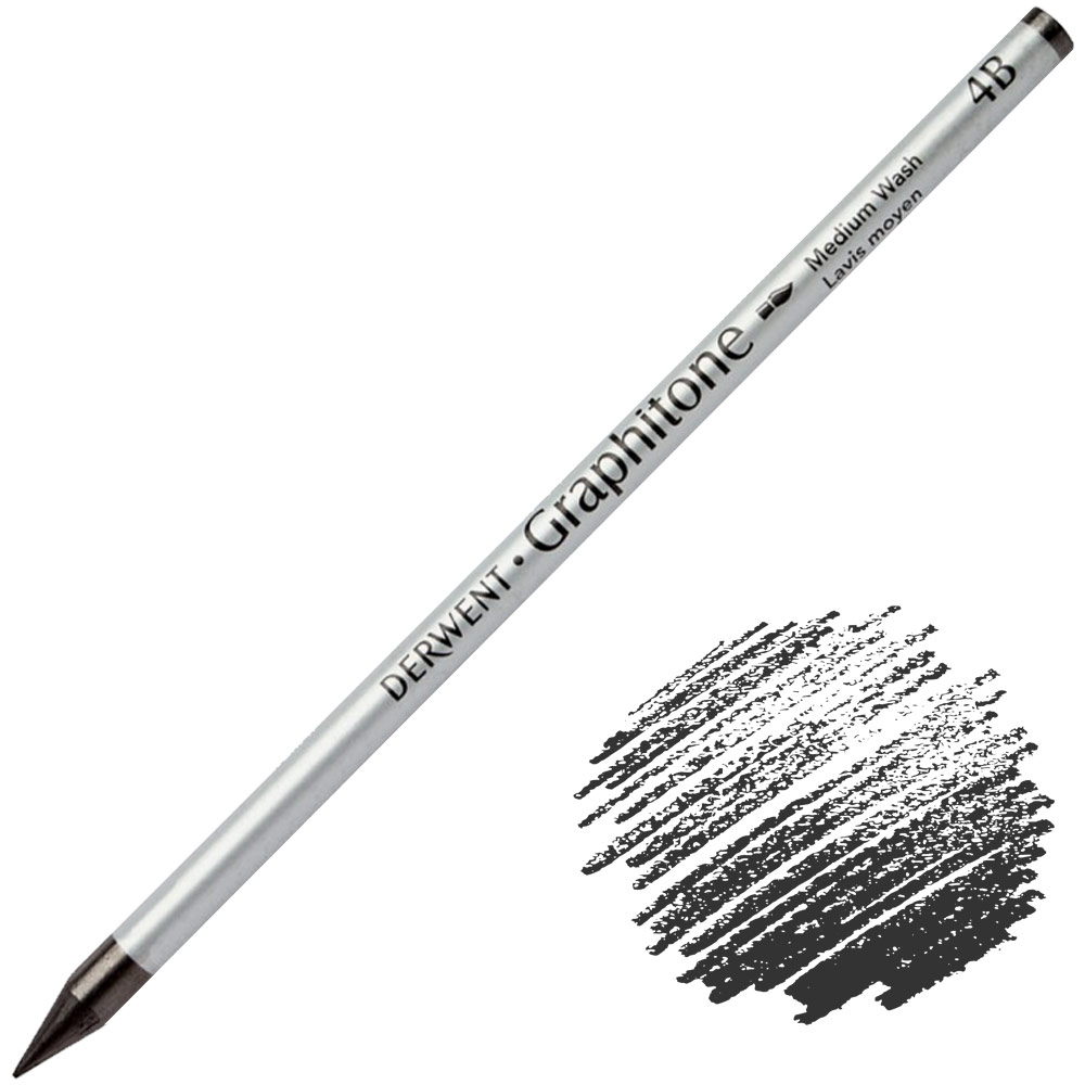 Derwent Graphitone Water-Soluble Graphite Pencil 4B