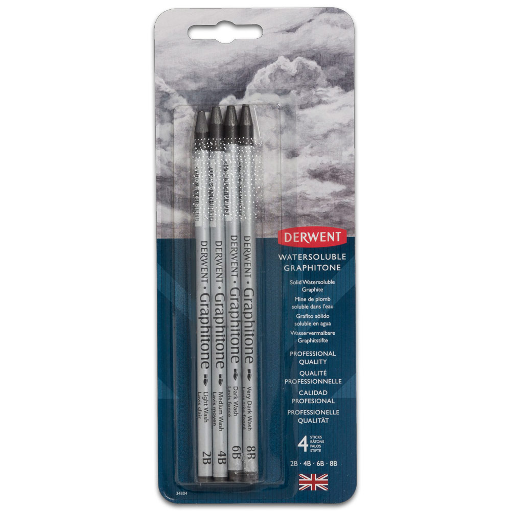 Derwent Graphitone Water-Soluble Graphite Pencil 4 Set