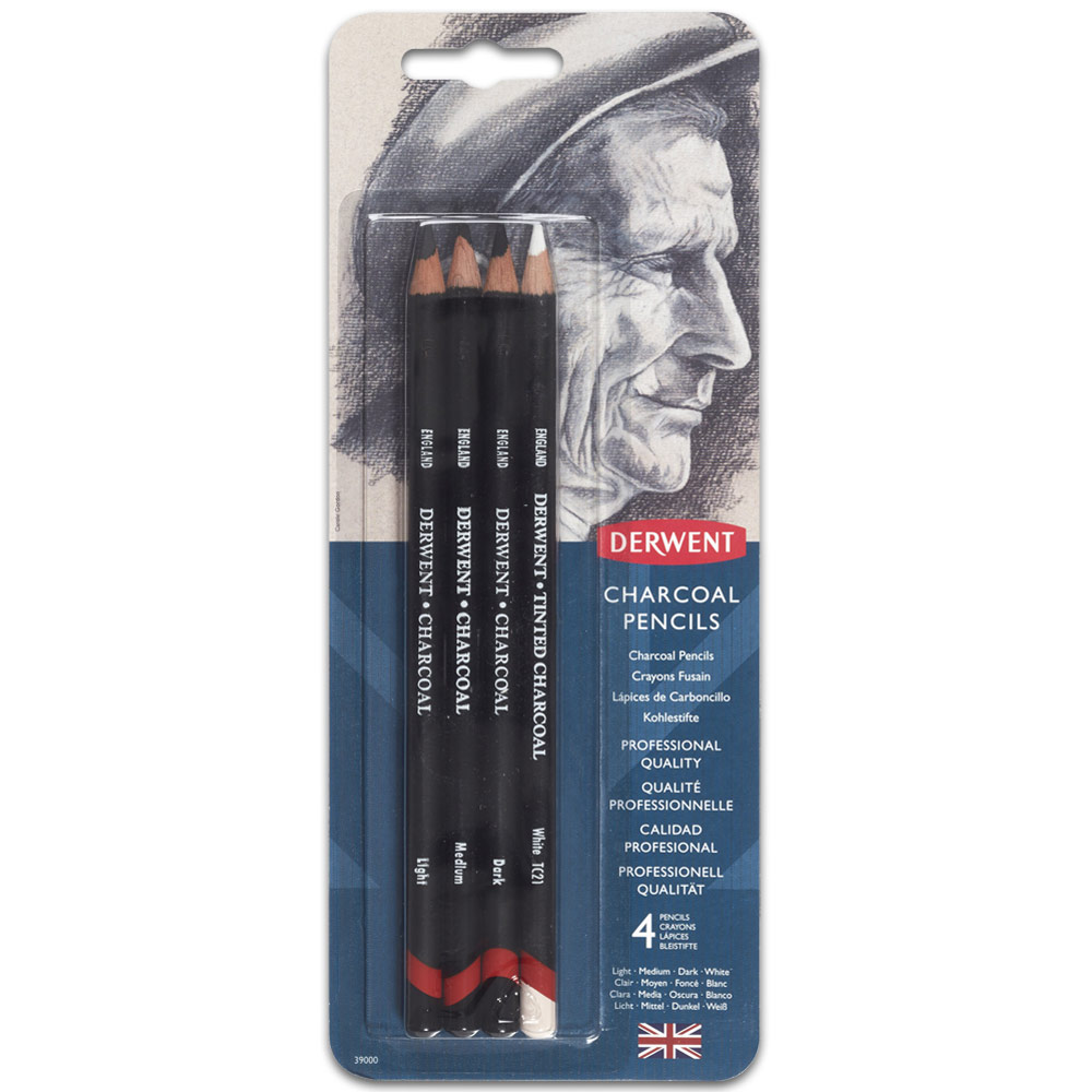 Derwent Charcoal Pencil 4 Set Assorted