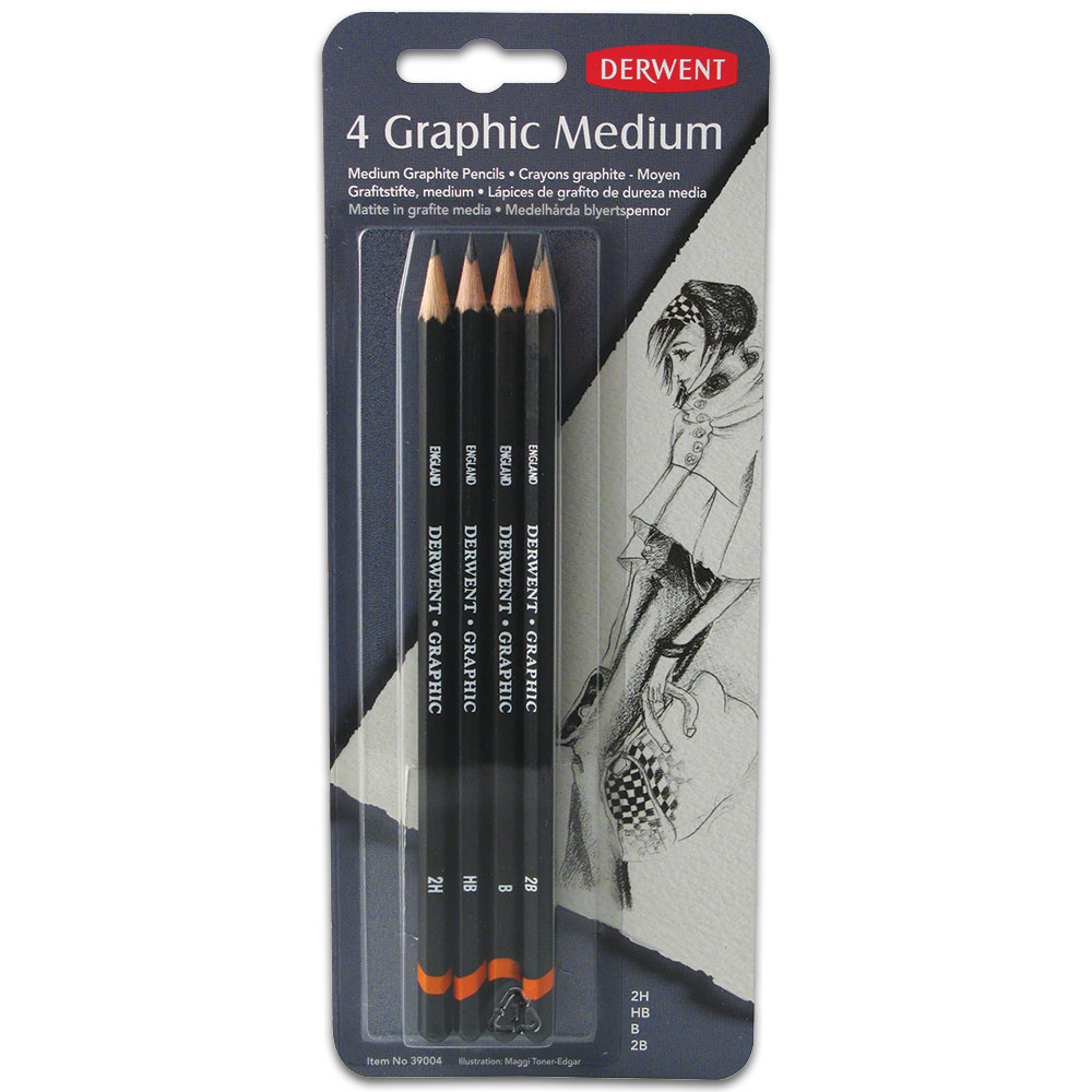 Derwent Graphic Medium Graphite Pencil 4 Set Medium