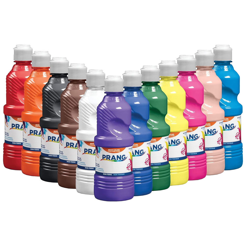 Prang Ready-To-Used Tempera Paint 12 x 16oz Assorted