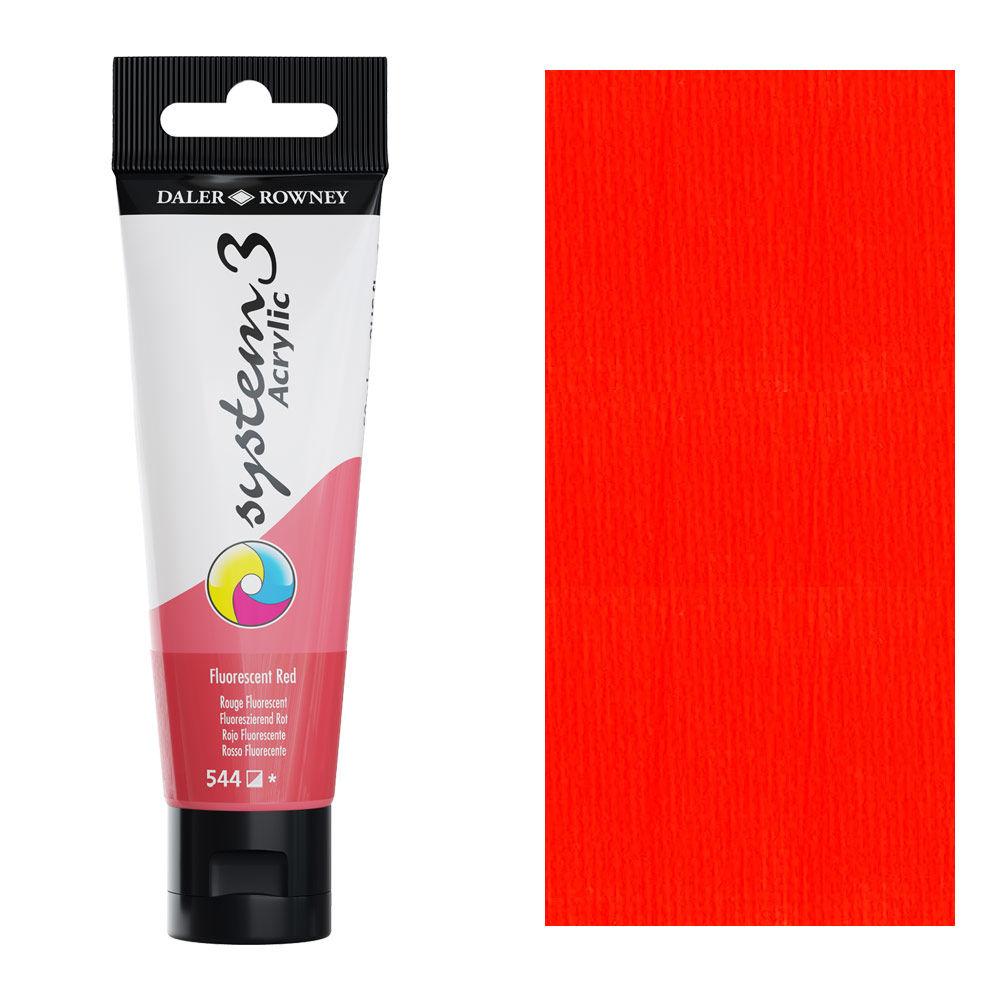 Daler-Rowney System3 Acrylic 59ml Fluorescent Red