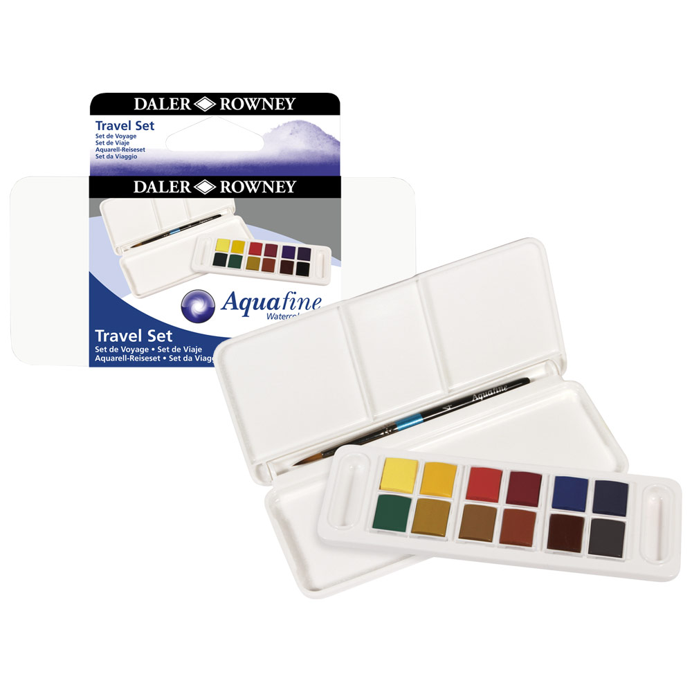 Aquafine Half Pan Travel Watercolor Set