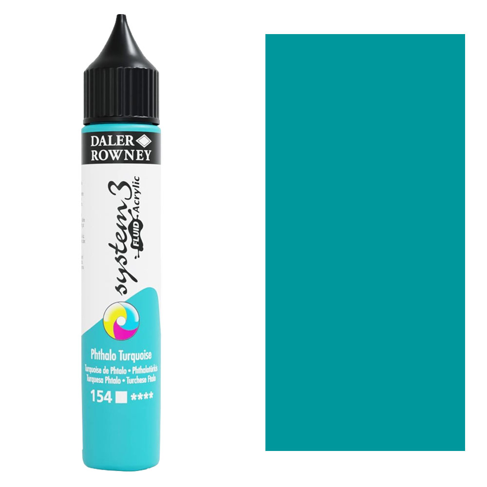 Daler-Rowney System3 Fluid Acrylic 29.5ml Phthalo Turquoise