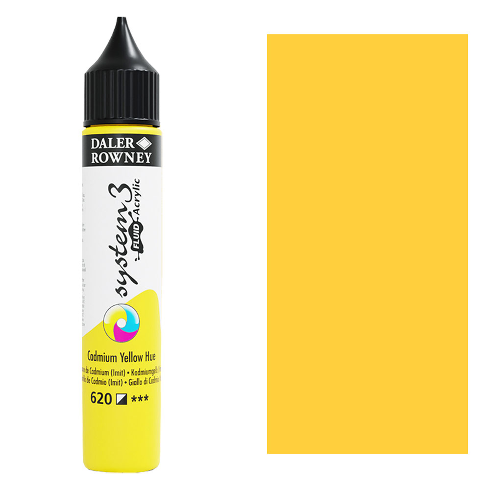 Daler-Rowney System3 Fluid Acrylic 29.5ml Cadmium Yellow Hue