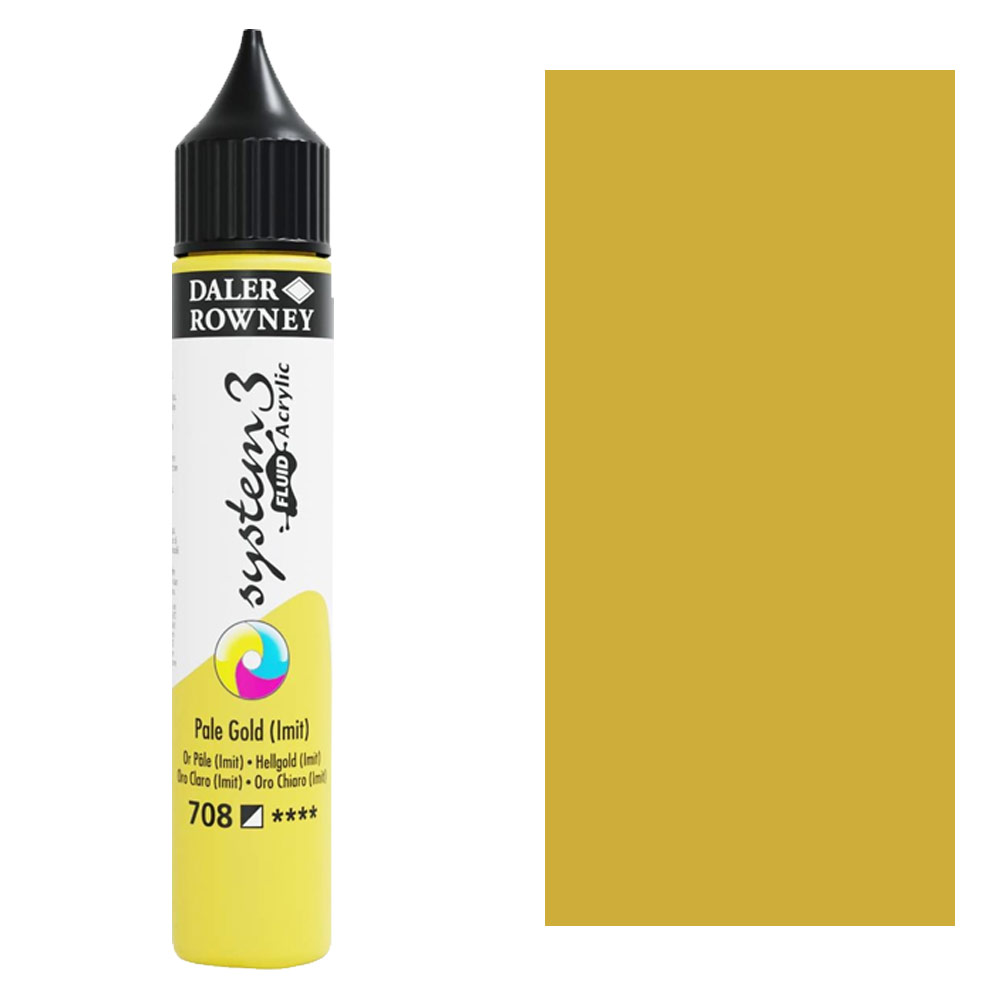 Daler-Rowney System3 Fluid Acrylic 29.5ml Pale Gold (Imitation)