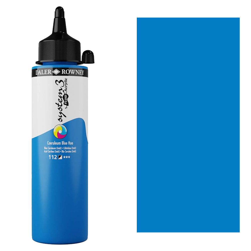 Daler-Rowney System3 Fluid Acrylic 250ml Coeruleum Blue Hue