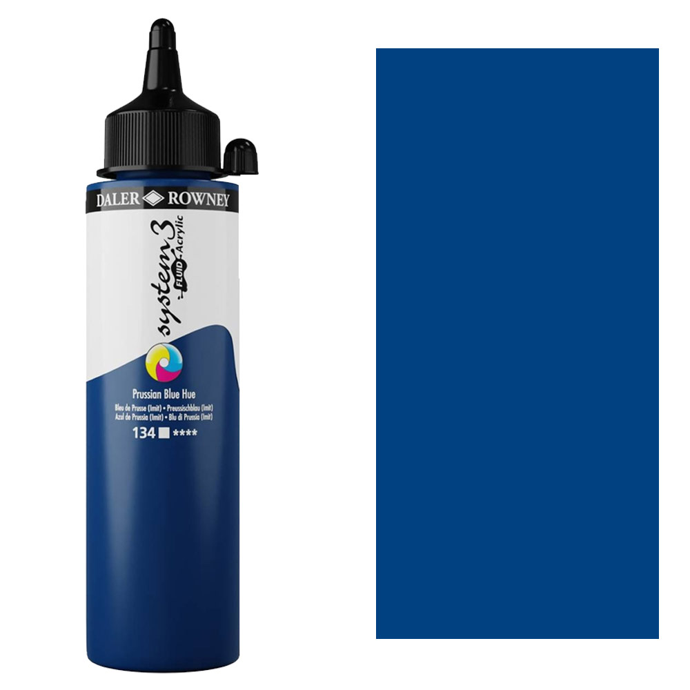 Daler-Rowney System3 Fluid Acrylic 250ml Prussian Blue Hue