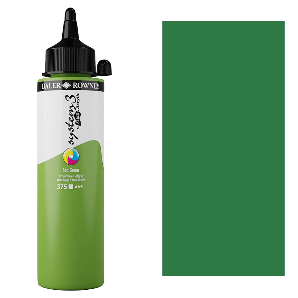 Daler-Rowney System3 Fluid Acrylic 250ml Sap Green