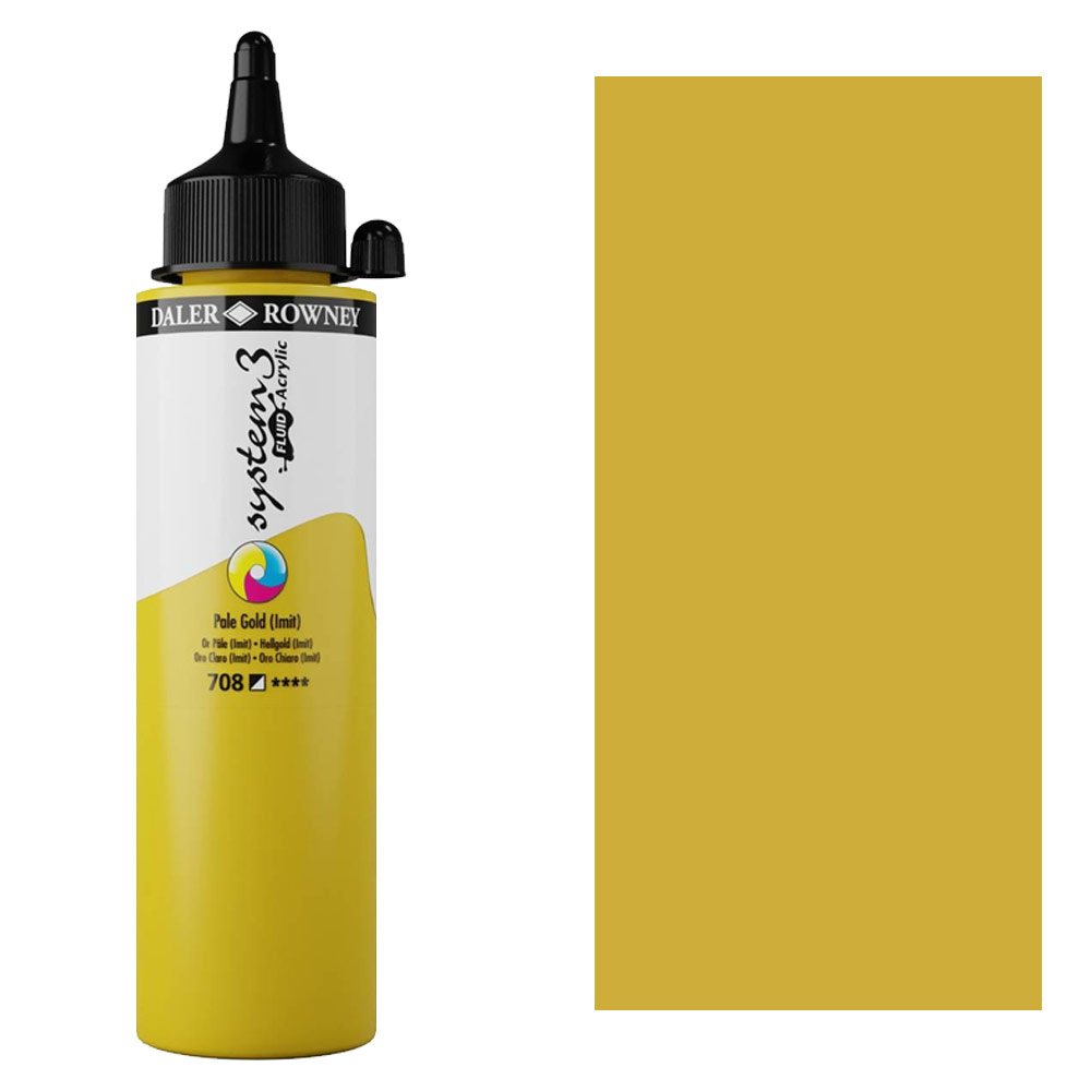 Daler-Rowney System3 Fluid Acrylic 250ml Pale Gold (Imitation)