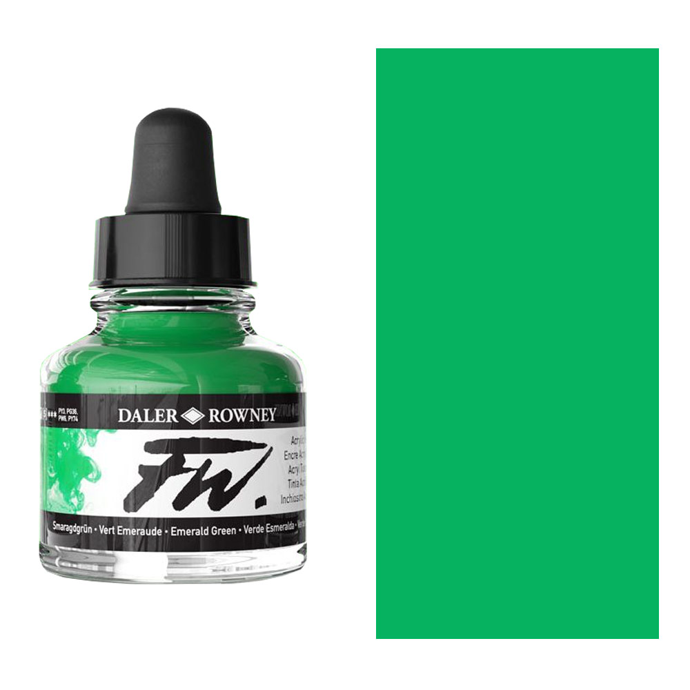 Daler-Rowney FW Acrylic Ink 1oz Emerald Green
