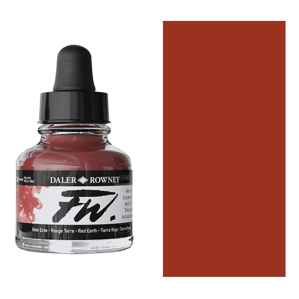 Daler-Rowney FW Acrylic Ink 1oz Red Earth