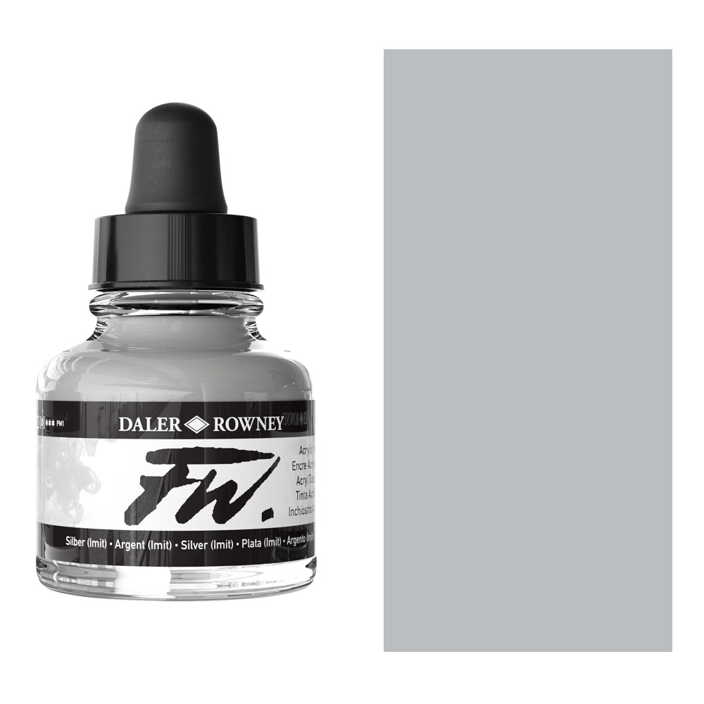 Daler-Rowney FW Acrylic Ink 1oz Silver (Imitation)