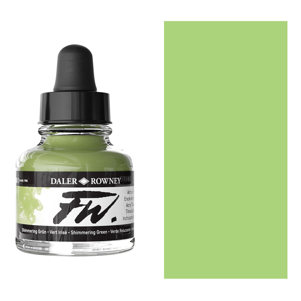 Daler-Rowney FW Acrylic Ink 1oz Shimmering Green