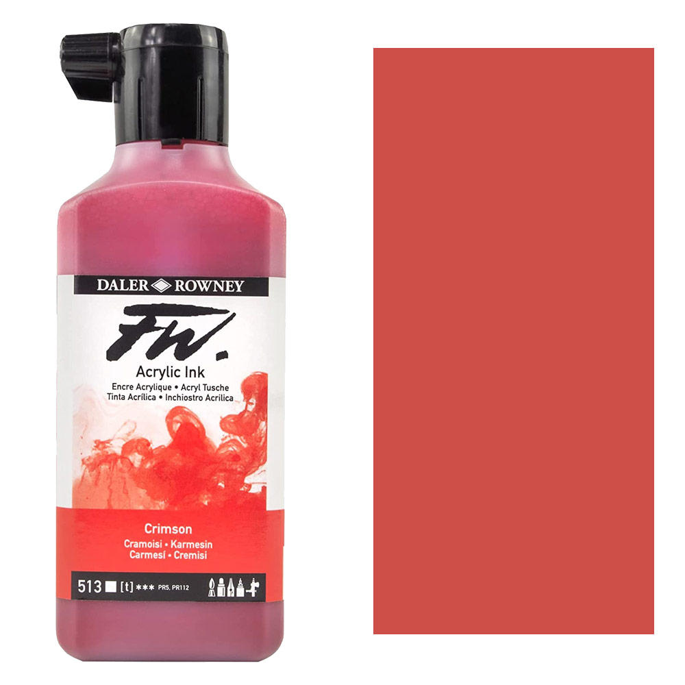 Daler-Rowney FW Acrylic Ink 6oz Crimson